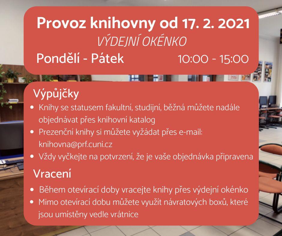 Provoz knihovny od 17.2.2021